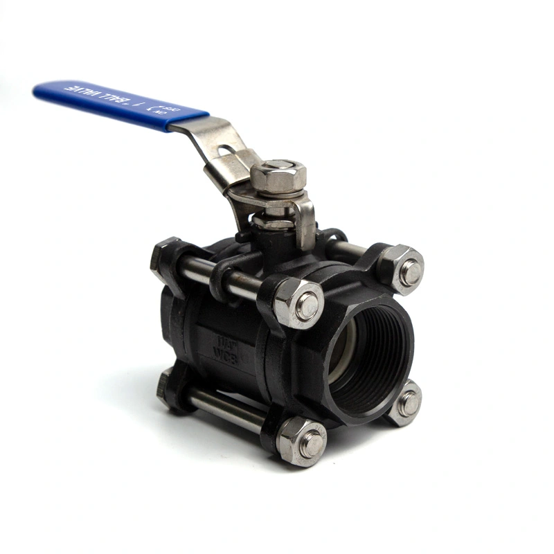 Robinet à tournant sphérique en acier au carbone 3PC avec dispositif de verrouillage